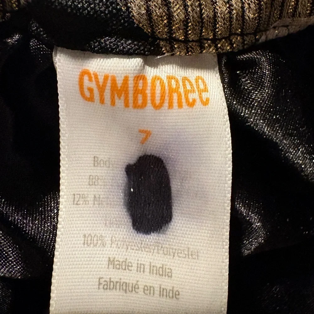 Gymboree Girls Black Gold Cream Plaid Jacquard Skirt - Perfect Present | Size 7